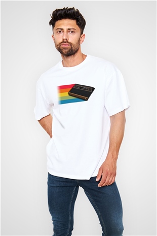 Atari Beyaz Unisex Oversize Tişört