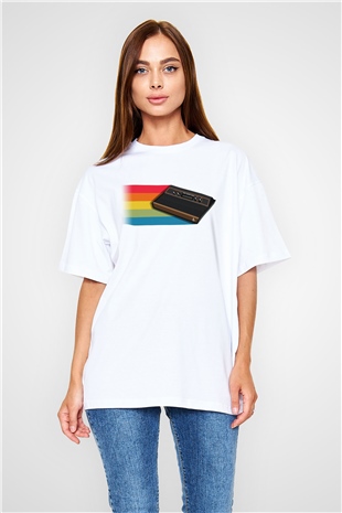 Atari Beyaz Unisex Oversize Tişört