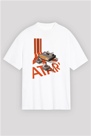 Atari Beyaz Unisex Oversize Tişört T-Shirt