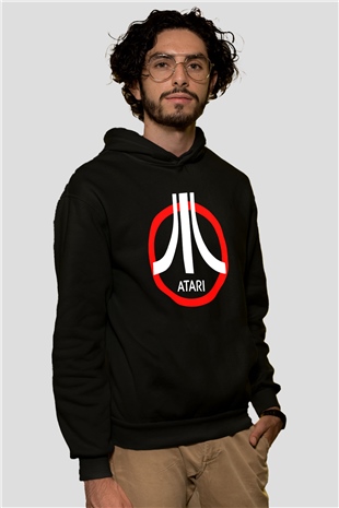Atari Siyah Unisex Hoodie
