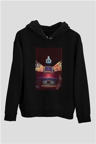 Atari Siyah Unisex Hoodie
