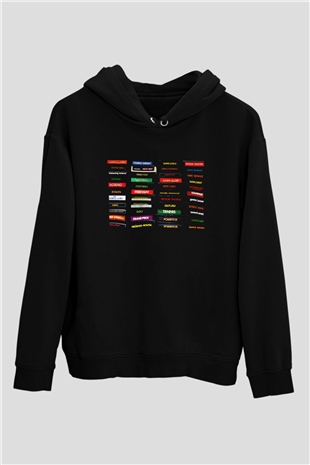 Atari Siyah Unisex Kapüşonlu Sweatshirt