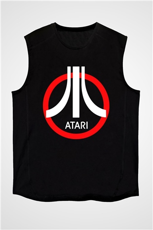 Atari Siyah Unisex Kolsuz Tişört