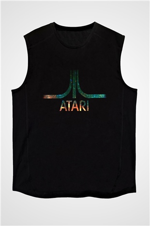 Atari Siyah Unisex Kolsuz Tişört