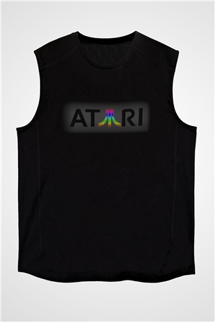 Atari Siyah Unisex Kolsuz Tişört
