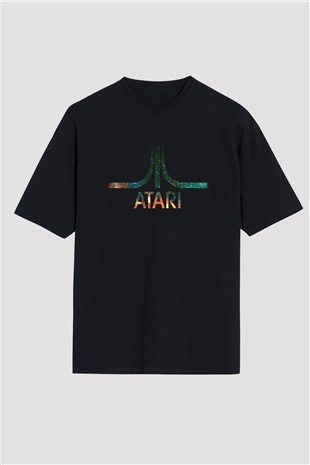 Atari Siyah Unisex Oversize Tişört