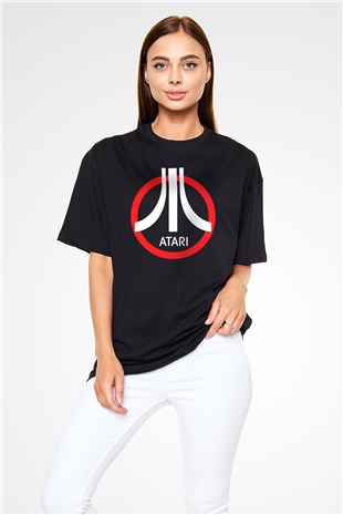 Atari Siyah Unisex Oversize Tişört T-Shirt
