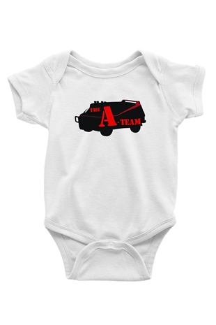ATeam Baskılı Beyaz Unisex Bebek Body - Zıbın
