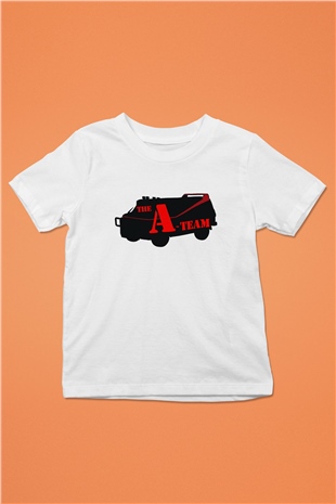 ATeam Baskılı Beyaz Unisex Çocuk Tişört