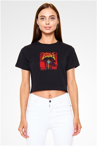 Atheist Baskılı Unisex Siyah Crop Top Tişört