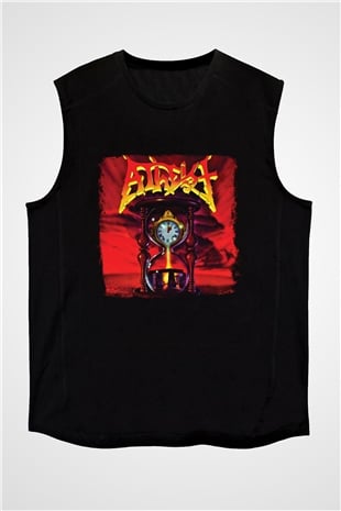 Atheist Baskılı Unisex Siyah Kolsuz Tişört