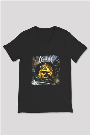 Atheist Baskılı Unisex Siyah V Yaka Tişört