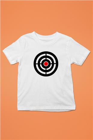 Atıcılık Baskılı Unisex Beyaz Çocuk Tişört - Tshirt