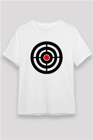 Atıcılık Baskılı Unisex Beyaz Tişört - Tshirt
