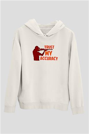 Atıcılık Baskılı Unisex Ekru Hoodie