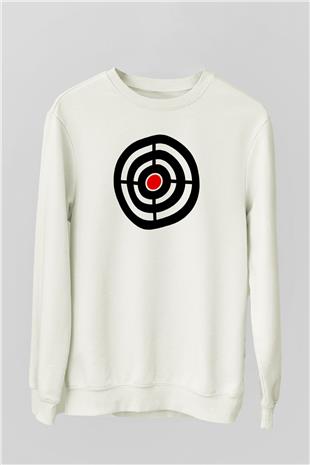 Atıcılık Baskılı Unisex Ekru Sweatshirt