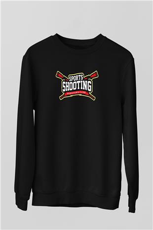 Atıcılık - Shooting Baskılı Unisex Siyah Sweatshirt