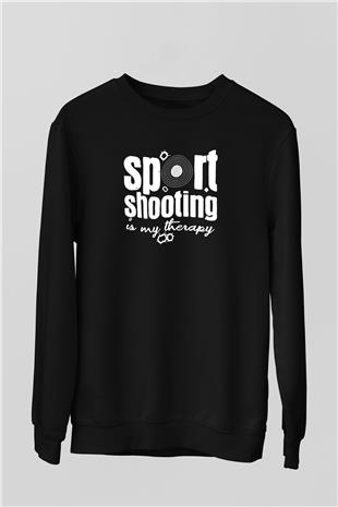Atıcılık - Shooting Baskılı Unisex Siyah Sweatshirt