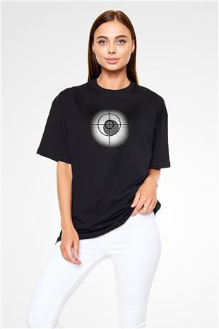 Atıcılık - Shooting Baskılı Unisex Siyah Oversize Tişört