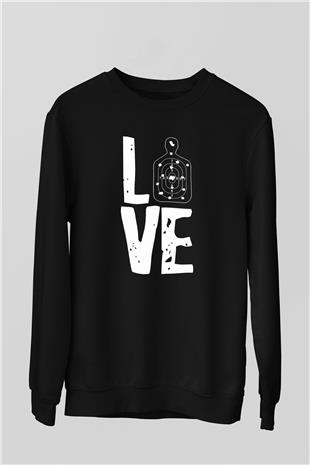 Atıcılık - Shooting Baskılı Unisex Siyah Sweatshirt
