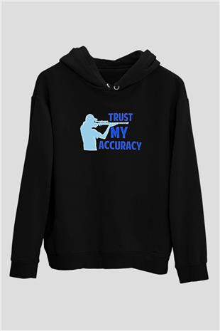 Atıcılık - Shooting Baskılı Unisex Siyah Hoodie