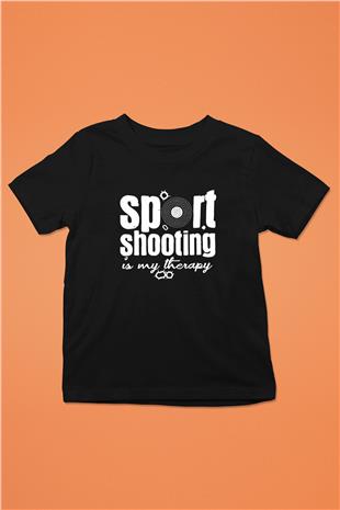Atıcılık - Shooting Baskılı Unisex Siyah Çocuk Tİşörtü - Tshirt