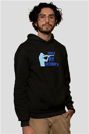 Atıcılık - Shooting Baskılı Unisex Siyah Hoodie