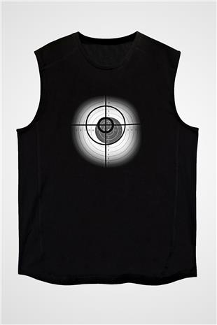 Atıcılık - Shooting Baskılı Unisex Siyah Kolsuz Tişört