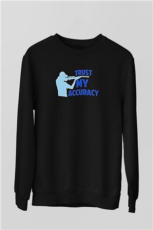 Atıcılık - Shooting Baskılı Unisex Siyah Sweatshirt