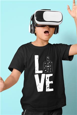 Atıcılık - Shooting Baskılı Unisex Siyah Çocuk Tİşörtü - Tshirt