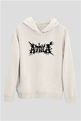 Atilla Beyaz Unisex Kapşonlu Sweatshirt