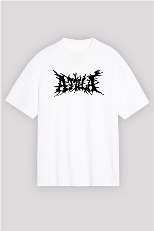Atilla Beyaz Unisex Oversize Tişört T-Shirt