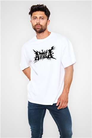 Atilla Beyaz Unisex Oversize Tişört T-Shirt