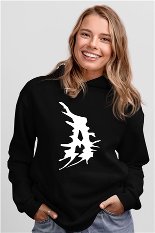 Atilla Siyah Unisex Kapüşonlu Sweatshirt
