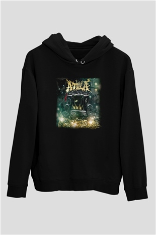 Atilla Siyah Unisex Kapüşonlu Sweatshirt