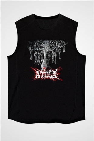 Atilla Siyah Unisex Kolsuz Tişört