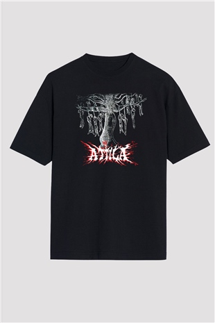 Atilla Siyah Oversize Tişört Oversize T-shirt - TişörtFabrikası