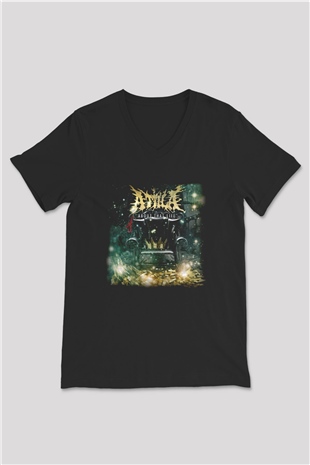Atilla Siyah Unisex V Yaka Tişört