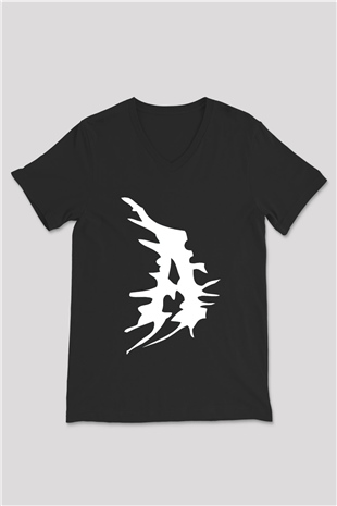 Atilla Siyah Unisex V Yaka Tişört