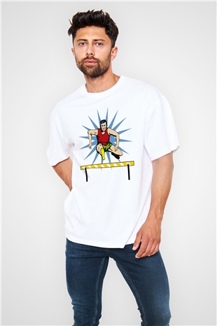 Atlet Beyaz Oversize Tişört Oversize T-shirt - TişörtFabrikası