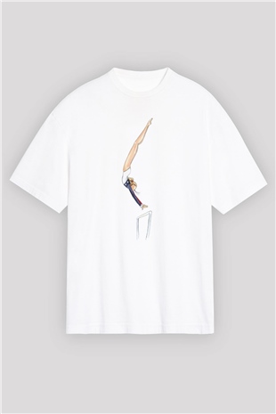 Atlet Beyaz Oversize Tişört Oversize T-shirt - TişörtFabrikası