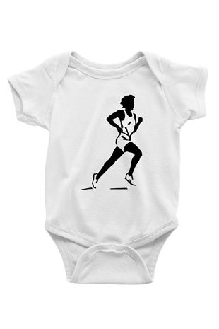Atletizm Baskılı Beyaz Bebek Body - Zıbın