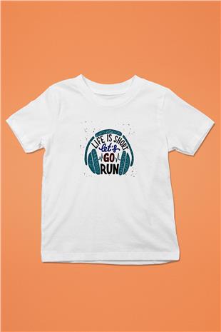 Atletizm Baskılı Unisex Beyaz Çocuk Tişört - Tshirt