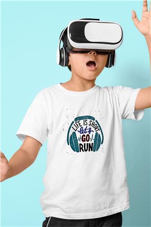 Atletizm Baskılı Unisex Beyaz Çocuk Tişört - Tshirt