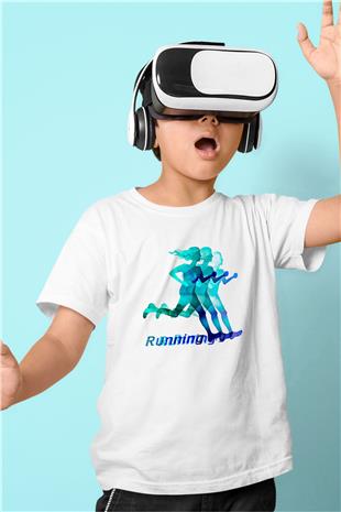 Atletizm Baskılı Unisex Beyaz Çocuk Tişört - Tshirt