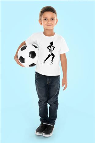 Atletizm Baskılı Unisex Beyaz Çocuk Tişört - Tshirt