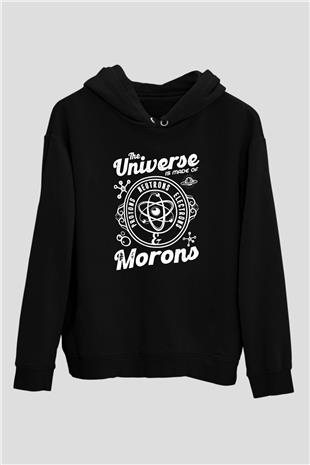 Atom Proton Nötron Eelektron Baskılı Unisex Siyah Hoodie