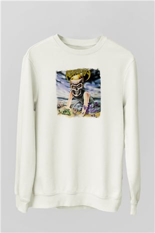 Atrophy Baskılı Unisex Beyaz Sweatshirt