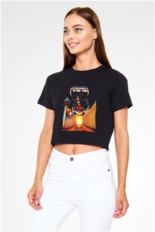 Atrophy Siyah Crop Top Tişört