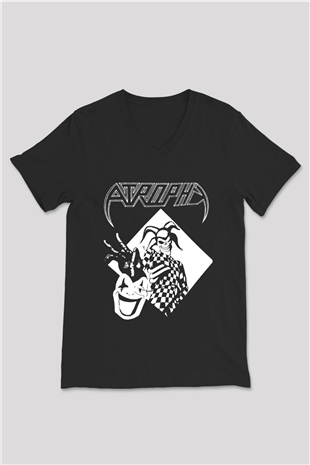 Atrophy Siyah Unisex V Yaka Tişört